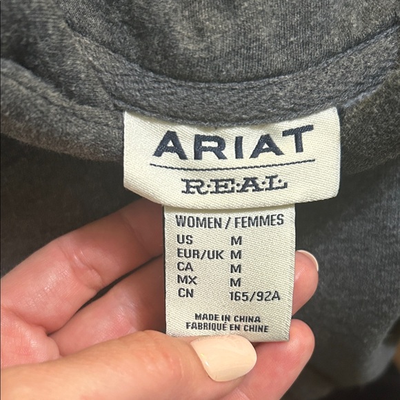 Ariat Charcoal Hoodie with Teal Logo - Picture 4 of 4